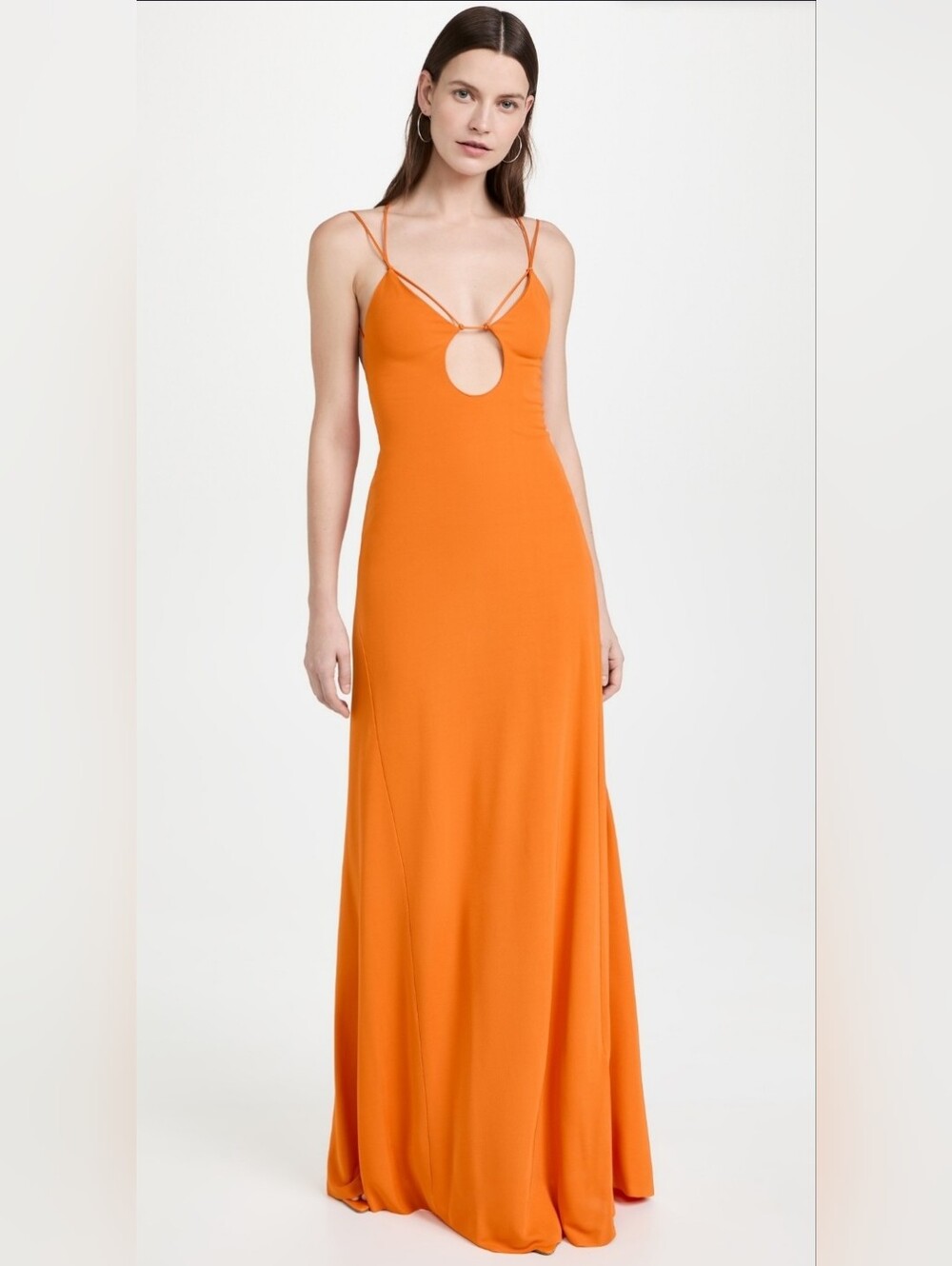 Victoria Beckham Orange Cutout Maxi with Double Spaghetti Straps XS